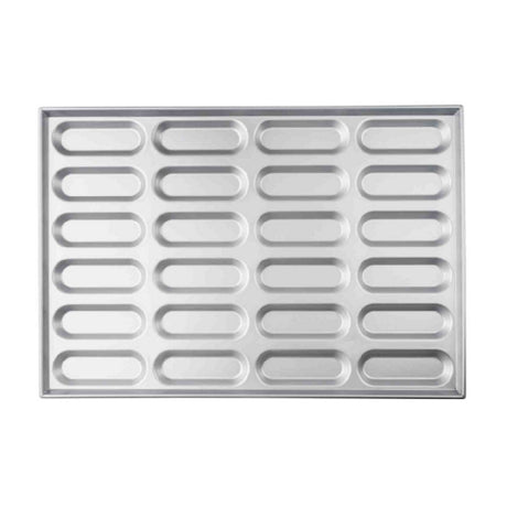 TableCraft Products 13528 - Hot Dog Bun Pan, 29-3/4"W X 20-1/2"D X 1-1/4"H, 24 Molds (4 Rows Of 6)