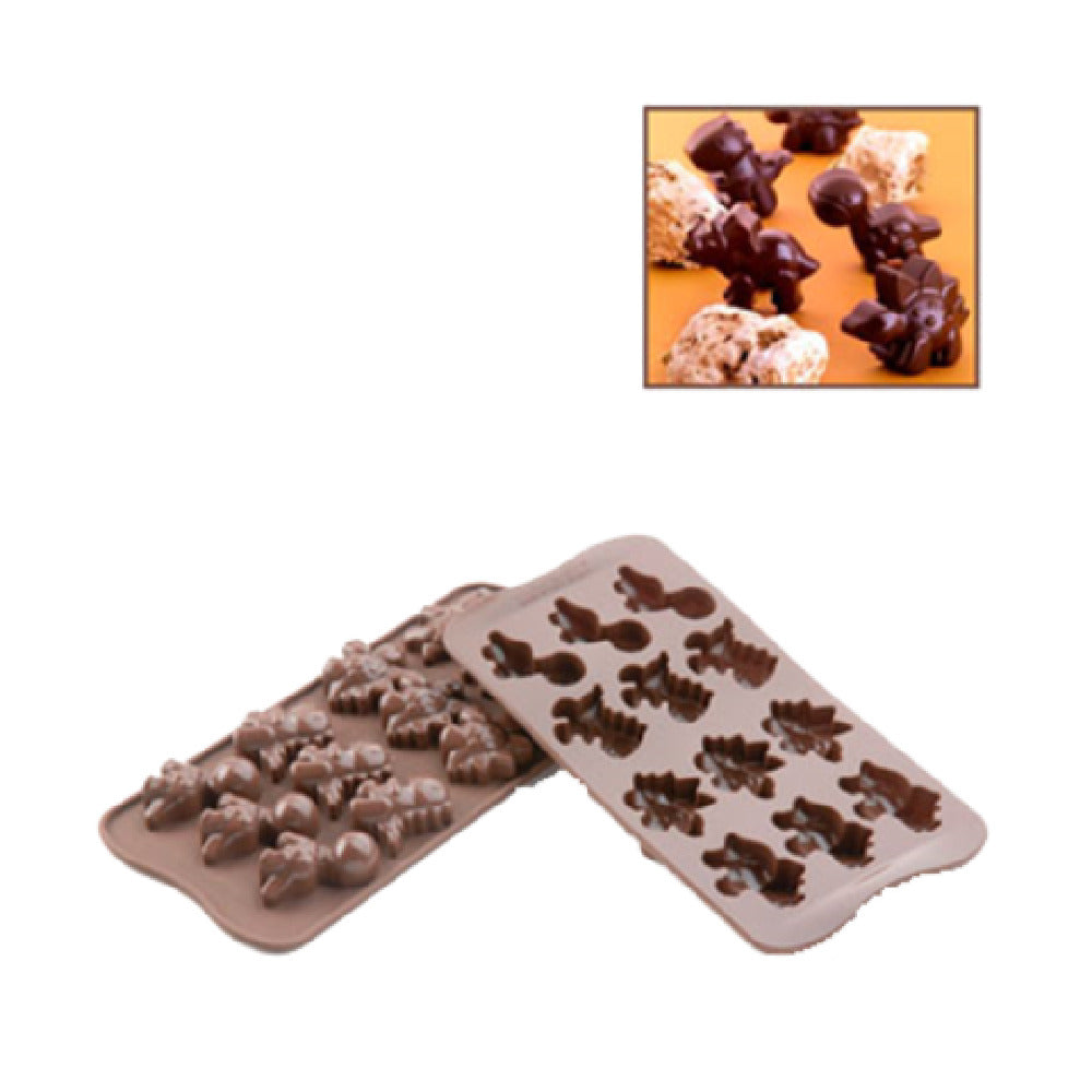 Louis Tellier SCG16 Silikomart Chocolate Mold Dino Makes (12) 0.27 Oz. Pieces