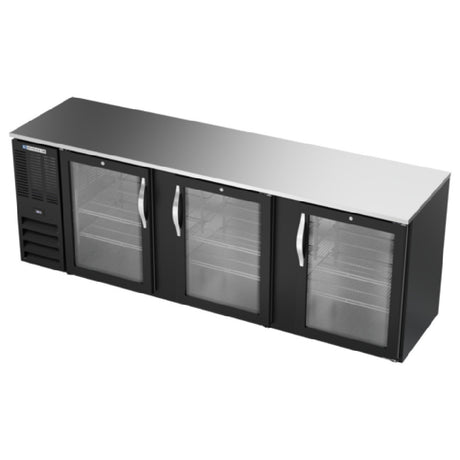 Beverage Air BBN94HC-G-B - Refrigerated Back Bar Storage Cabinet, Three-section, 94"W X 26-3/8"D X 34"H