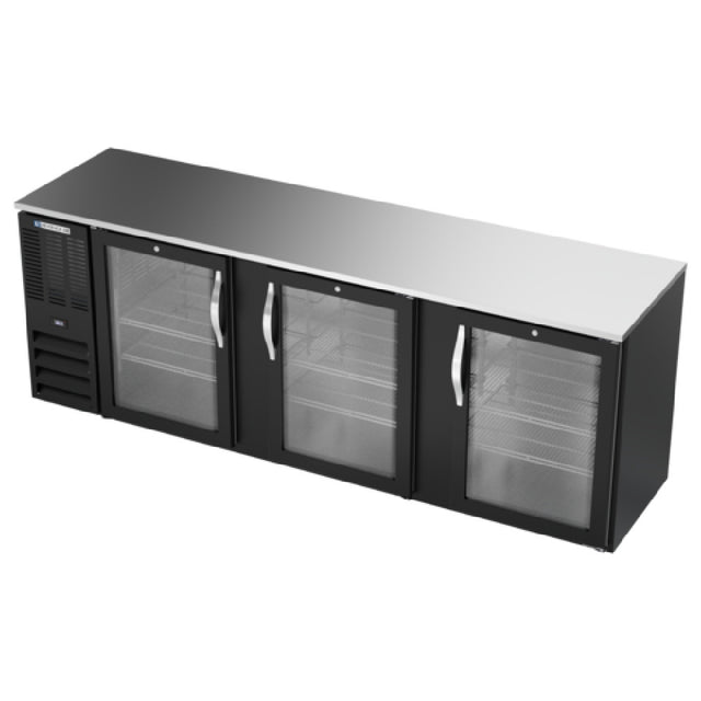 Beverage Air BBN94HC-G-B - Refrigerated Back Bar Storage Cabinet, Three-section, 94"W X 26-3/8"D X 34"H
