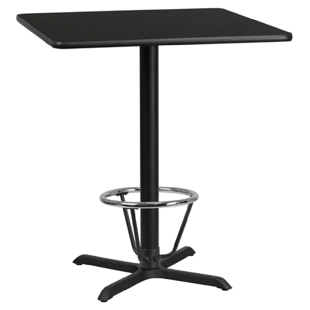 Flash Furniture XU-BLKTB-3636-T3030B-3CFR-GG Table 36"W X 36"D X 43-1/8"H Bar Height