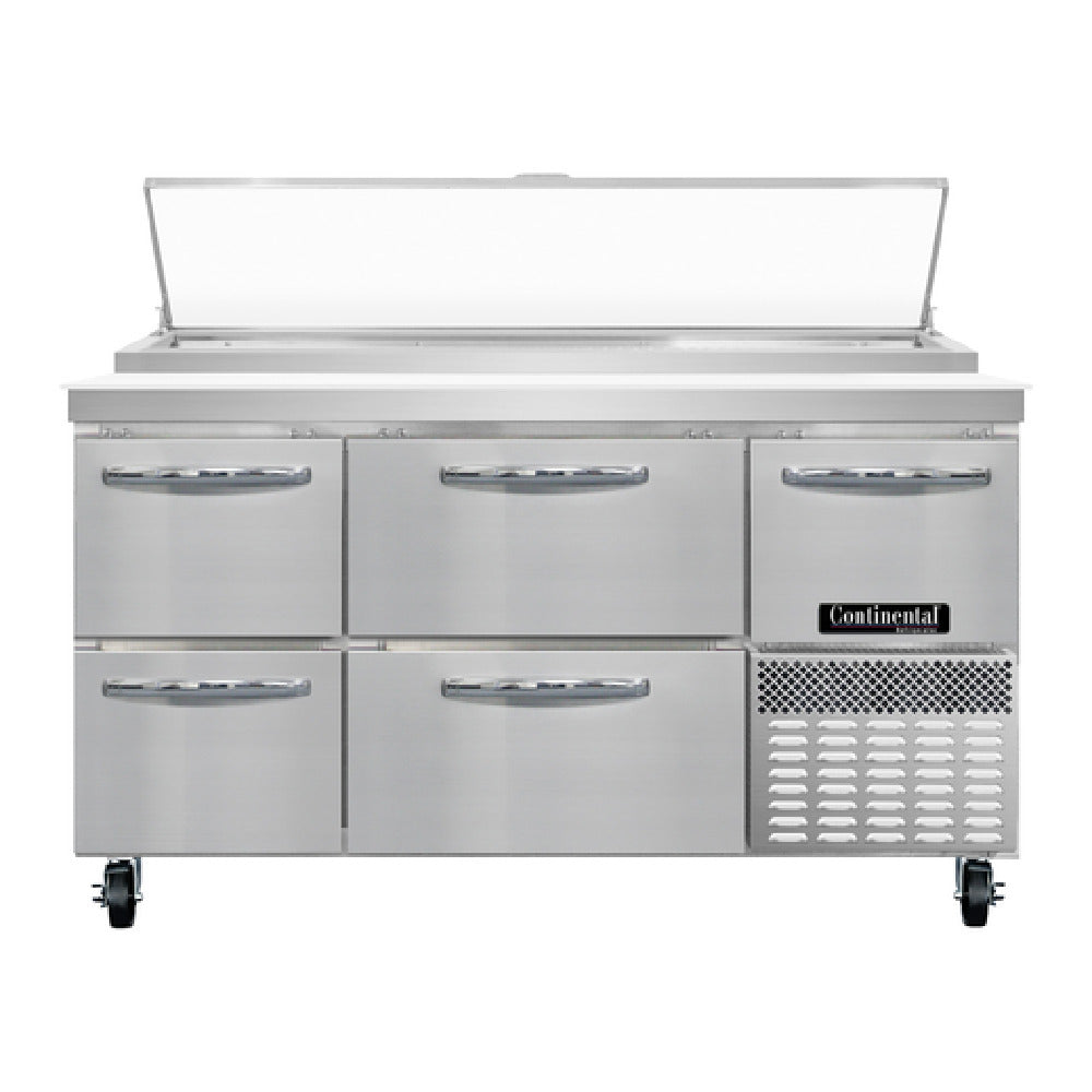 Continental Refrigerator PA60N-D Pizza Prep Table 60"W Two-section