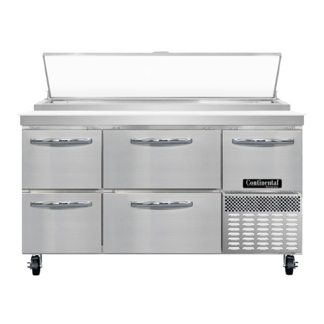 Continental Refrigerator PA60N-D Pizza Prep Table 60"W Two-section