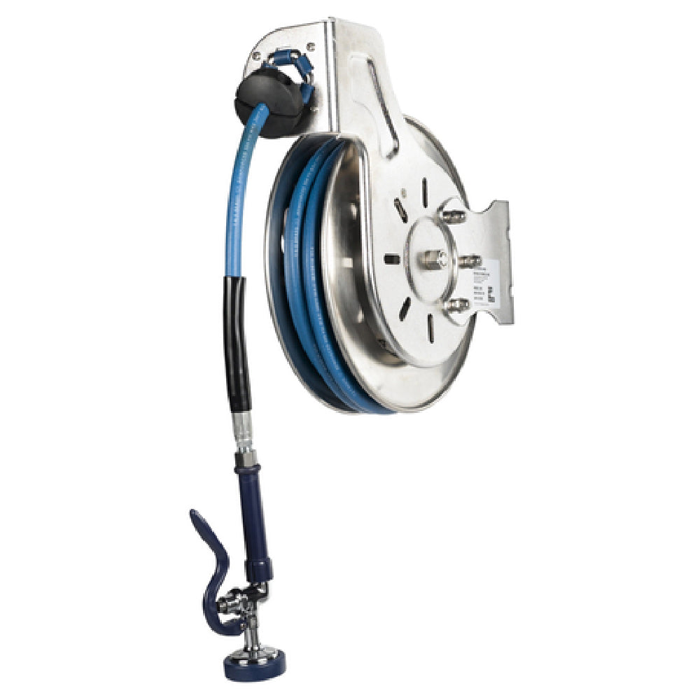 T&S Brass B-7132-01 Hose Reel System Open 3/8" X 35' Hose With Blue Spray Valve