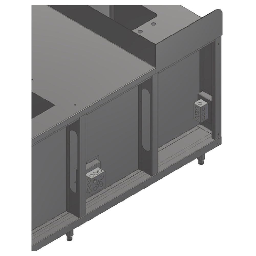 John Boos X-0207T 4" Horizontal Wire Chase For Modular Base Work Tables Price Per Linear Inch