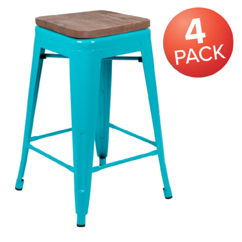 Flash Furniture 4-ET-31320W-24-TL-R-GG Cierra Indoor Bar Stool 440 Lb. Weight Capacity