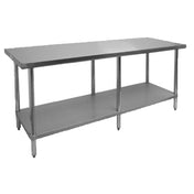 GSW USA WT-PB2412 Premium Work Table 12"W X 24"D X 35"H 16/304 Gauge Stainless Steel Sound Deadened Top With 4" Backsplash