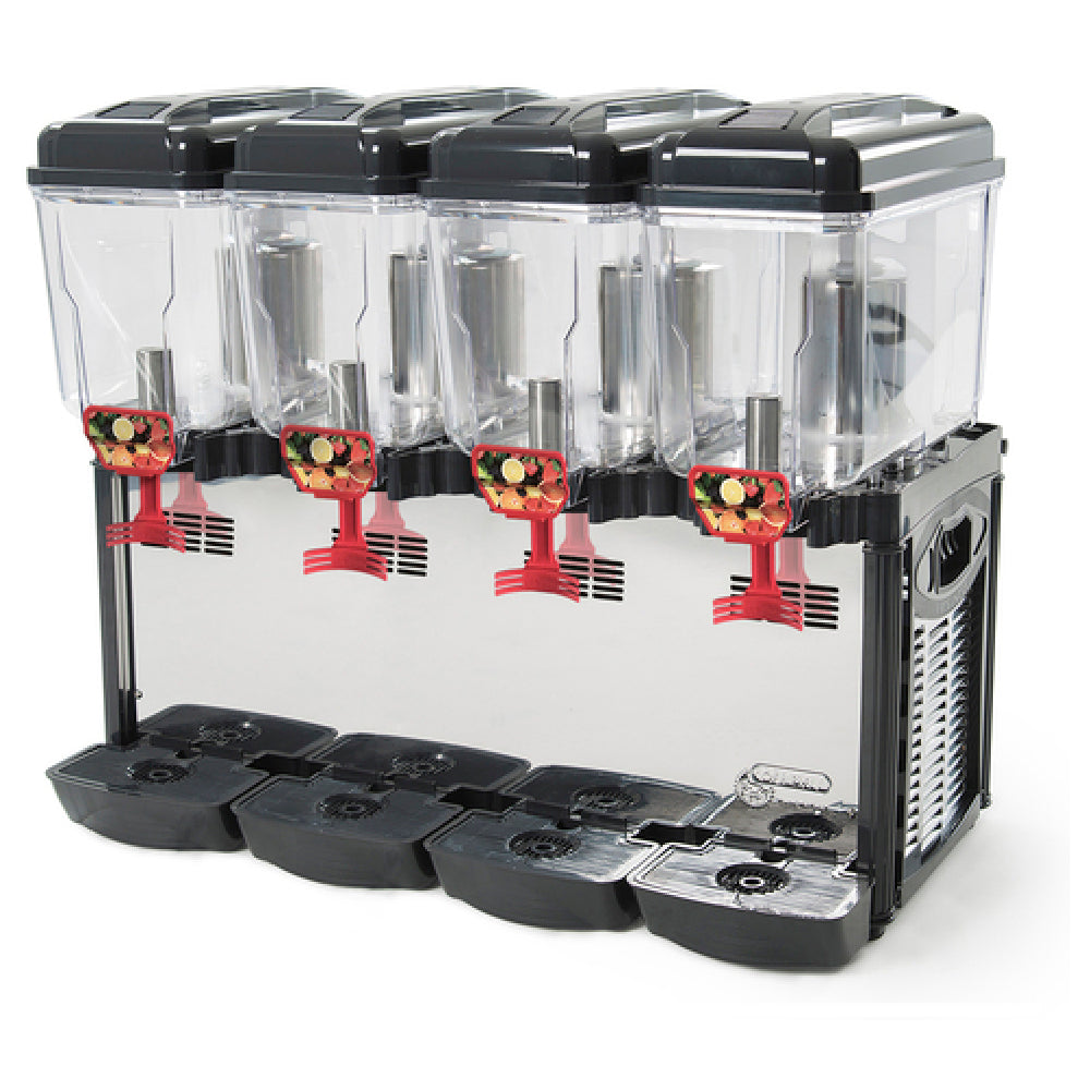 Eurodib CD4J Cofrimell Juice Dispenser (4) 3 Gallon (12 Liters) Removable Polycarbonate Bowls
