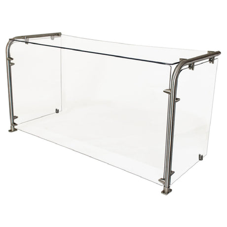 BK Resources SG-90MU-48G Multi-Use Adjustable Sneeze Guard With Glass Top Shelf