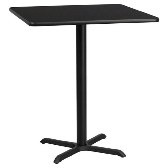 Flash Furniture XU-BLKTB-3636-T3030B-GG Table 36"W X 36"D X 43-1/8"H Bar Height