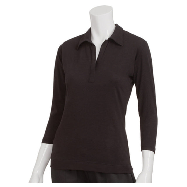 Chef Works TSWO-BLK-S Women's Definity Shirt Fitted Style 3/4 Sleeves