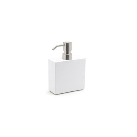 FOH RSP008WHT22 11oz New York Pump Snow With Mirrored Stainless Top Includes One RSP008WHT22-BTM 11oz New York Pump Base Snow