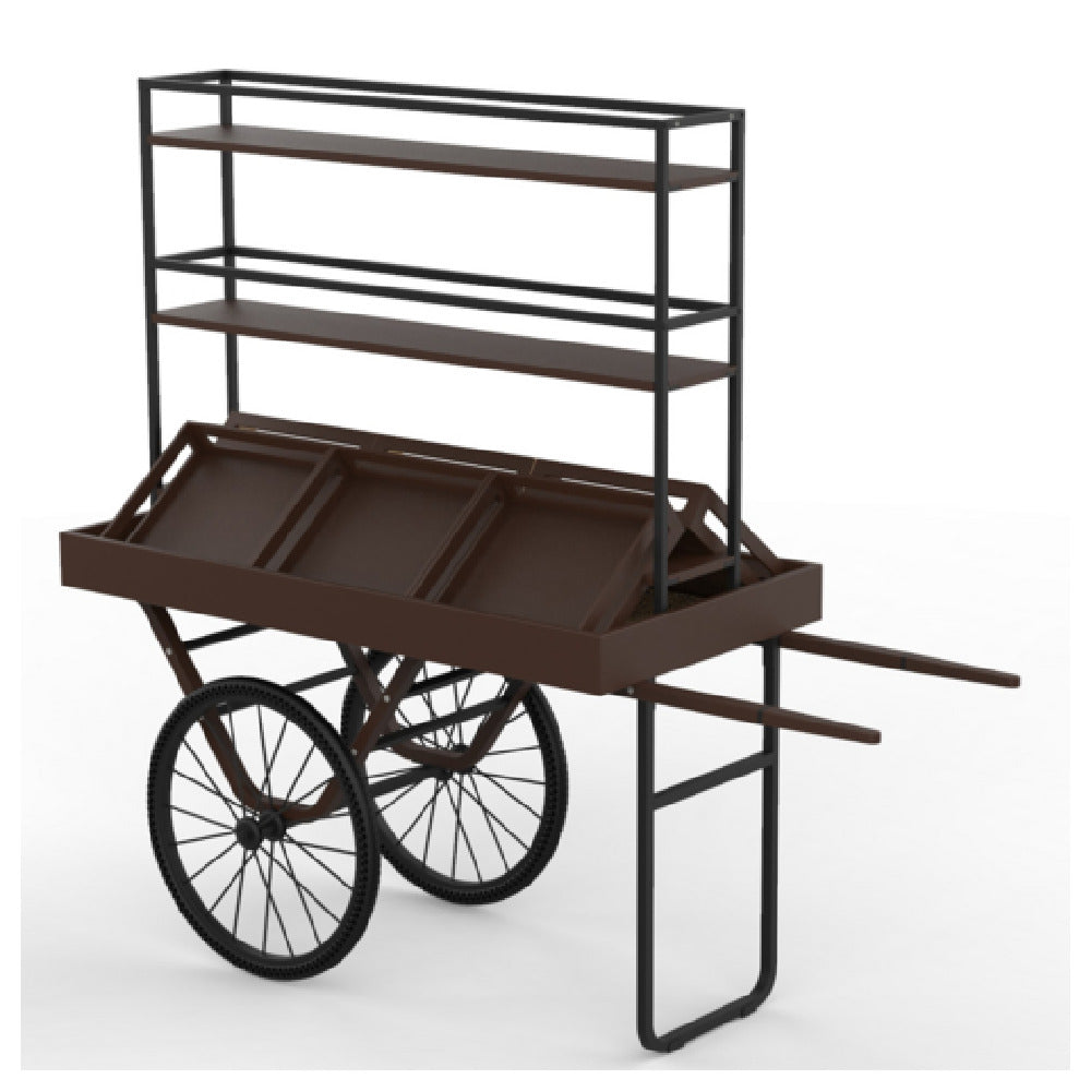 Steelite MGCCNT02DPXX Mogogo Cantine Cart With Shelves And Crates Dark With Copper Wheels