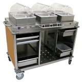 Cadco CBC-HHH-L1-4 MobileServ® Mobile Hot Buffet Cart (3) Hot Full Size Buffet Servers