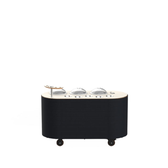Steelite MGCOVC01VXXB - Oval Gelato Cart With Vanilla Top With Black Cover, Mogogo Funishings