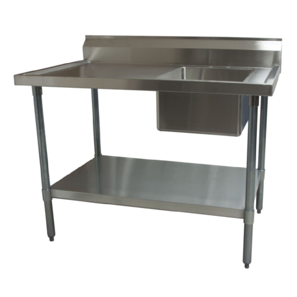 BK Resources BKMPT-3072S-RHD Work Table With Prep Sink Sink On Right 72"W X 30"D