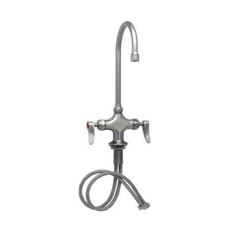 T&S Brass S-0300-CR UltraRinse Single Hole Deck Mount Mixing Faucet 5 3/4” Swivel/rigid Gooseneck With Stream Regulator Outlet