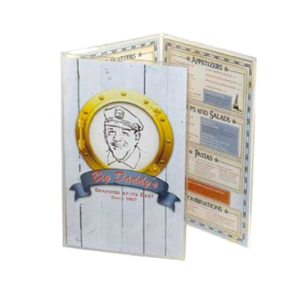 Menu Solutions CHS-300C Menu Jacket Holds 8-1/2" X 11" Inserts Triple Panel With 6 Views