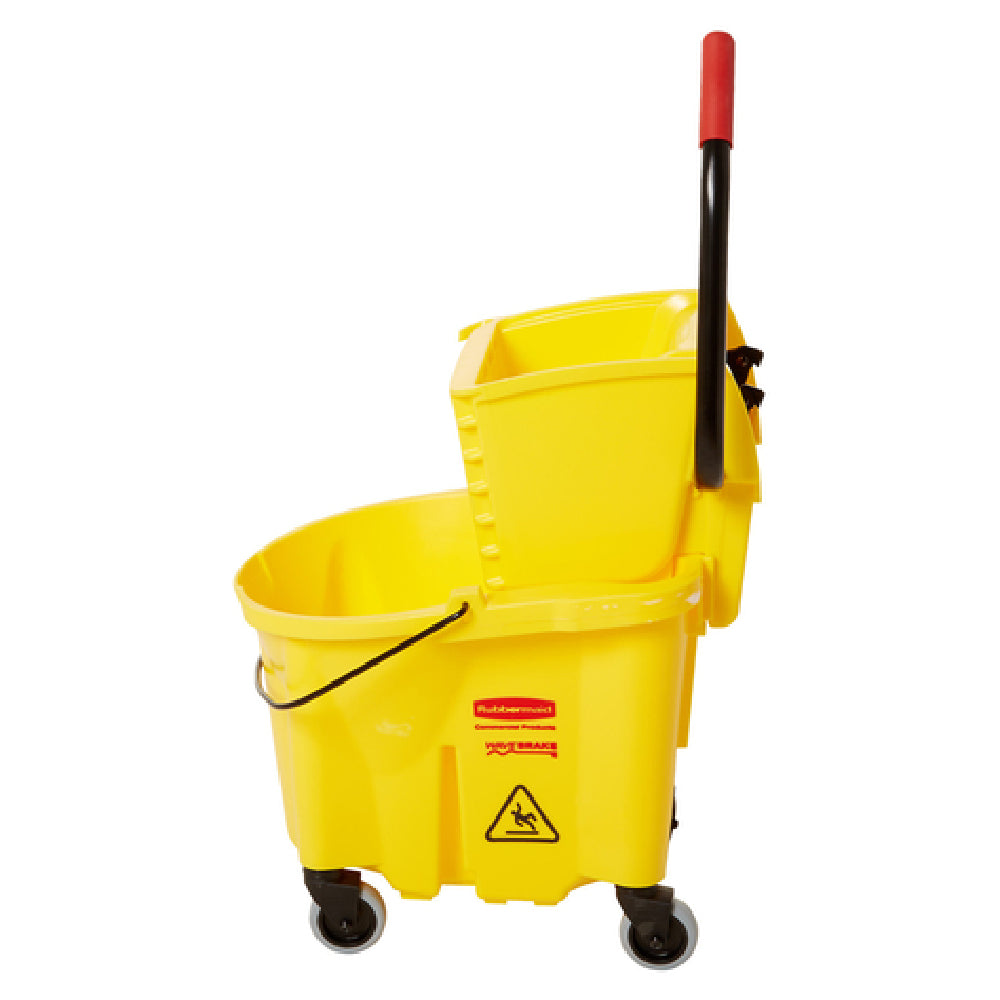 Rubbermaid FG748000YEL - WaveBrake® Mop Bucket/Wringer Combo, 26 Qt. Capacity, Side Press