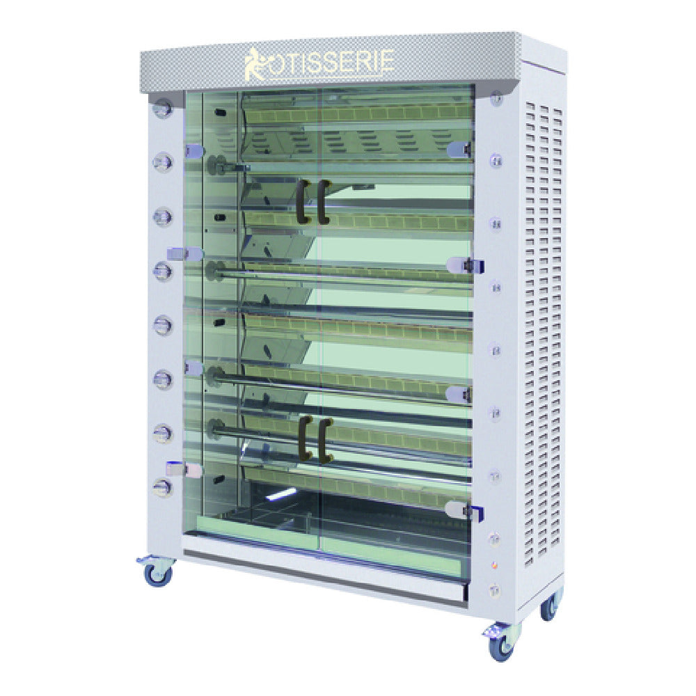 Rotisol FB1400-8G-SS_LP FlamBoyant Infrared Rotisserie Oven Gas Floor Model