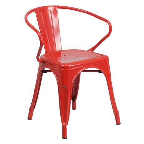 Flash Furniture CH-31270-RED-GG Armchair 500 Lb. Weight Capacity Curved Back With Vertical Slat