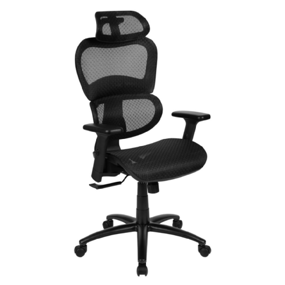 Flash Furniture H-LC-1388F-1K-BK-GG LO Office Chair 18-1/2" To 22-1/2" Adjustable Seat Height