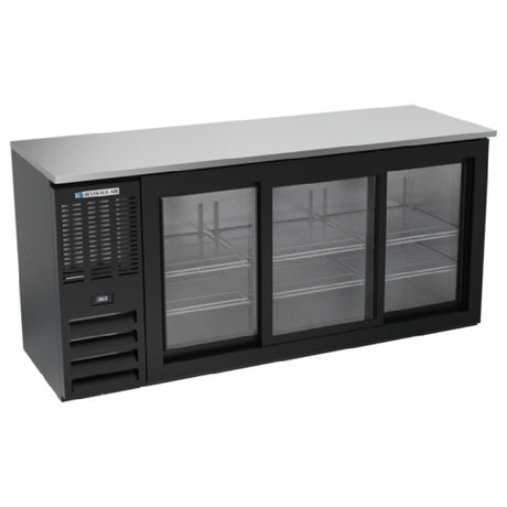 Beverage Air BBN72HC-F-GS-B - Refrigerated Food Rated Back Bar Storage Cabinet, Three-section