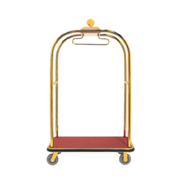 Aarco LC-3B Luggage Cart 26-1/4"W X 45"L X 75"H 1-1/2" Dia. Tubular Brass Frame