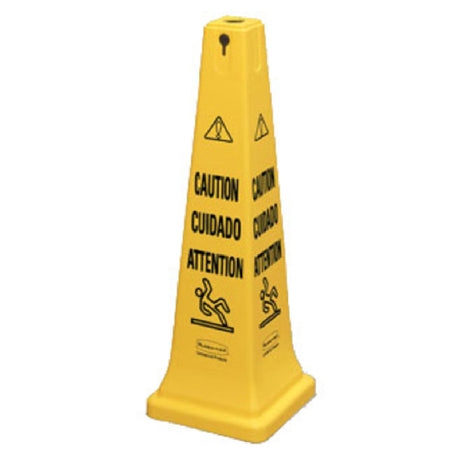 Rubbermaid FG627600YEL - Safety Cone, "Caution", 12-1/4"L X 12-1/4"W X 36"H