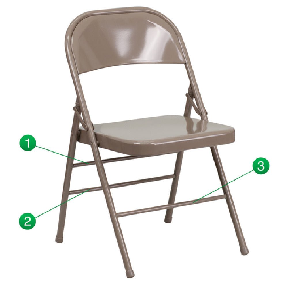 Flash Furniture HF3-MC-309AS-BGE-GG Hercules Series Folding Chair 300 Lb. Weight Capacity