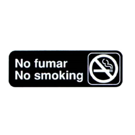 Vollrath 4589 No Fumar/No Smoking Sign (Spanish/English) 3" X 9" White On Black