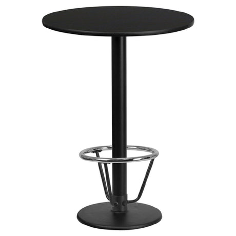 Flash Furniture XU-RD-24-BLKTB-TR18B-3CFR-GG Table 24" Dia. X 43-1/8"H Bar Height