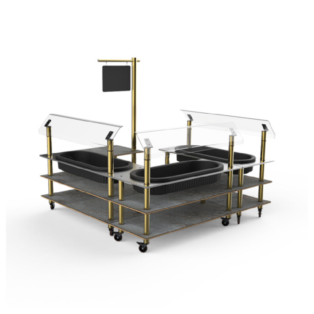 Steelite MGCMLB03GBXW Mogogo Buffet Solutions Modular Chilled Salad Station 3-tier