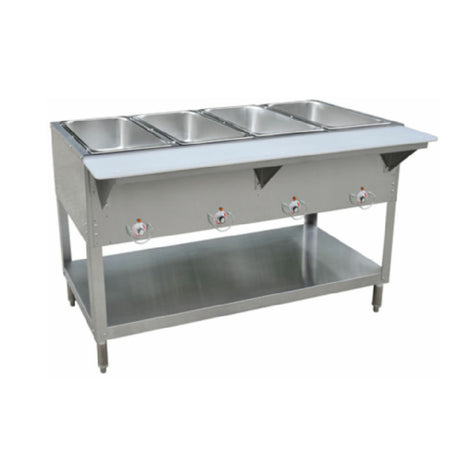 Hubert 69971 - Steam Table, 57" W X 30" D X 34" H, Heavy-duty Stainless Steel Body And Wells