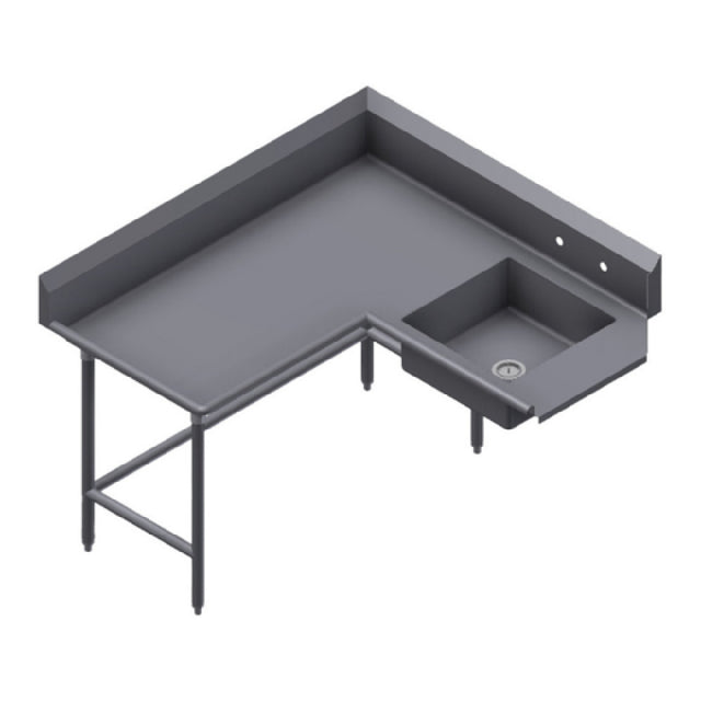 Winholt SDT-14-C-84L - Corner Soiled Dish Table, Left To Right, Stainless Steel Legs And Clad Bullet Feet