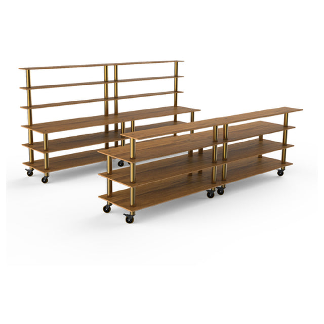 Steelite MGCMLC11BBXW Mogogo Buffet Solutions Modular Double Bar Includes: (1) 142" X 29-1/2" X 73"H Back Bar & (1) 142" X 34-1/2" X 47-1/2"H Front Bar