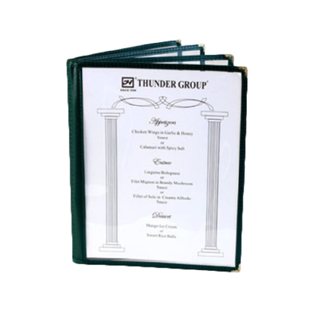 Thunder Group PLMENU-L4GR Menu Cover 8-1/2" X 11" 4-page Book Fold