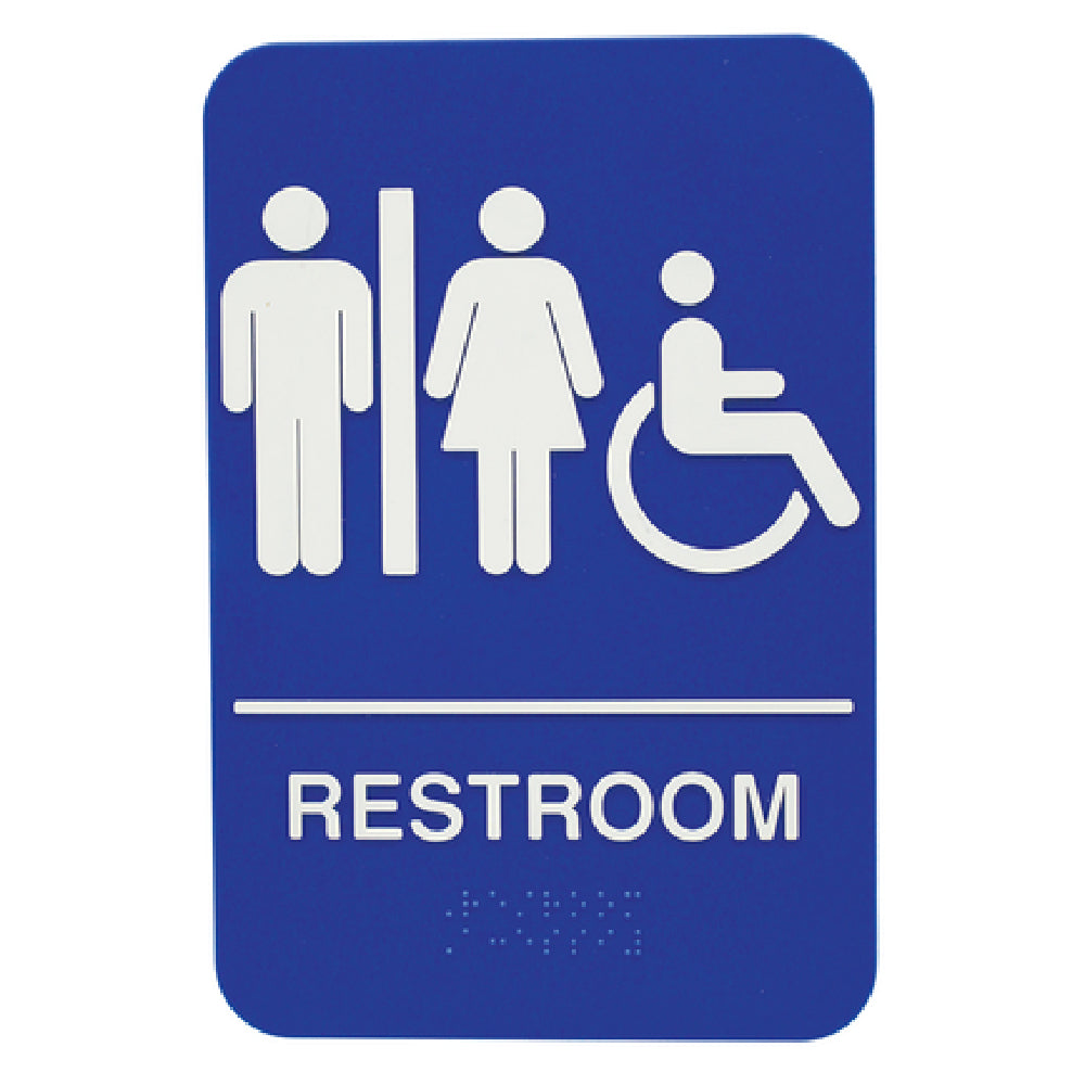 Tablecraft 695650 Cash & Carry Sign 6" X 9" Women/Men "Restroom" With Handicapped Accessible Symbol