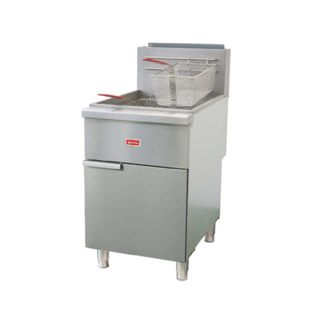 Omcan 48308 (CE-CN-F4D-NG) Fryer Natural Gas Floor Model
