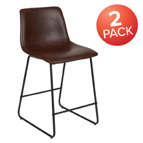 Flash Furniture 2-ET-ER18345-24-DB-GG Reagan Bar Stool 300 Lb. Weight Capacity