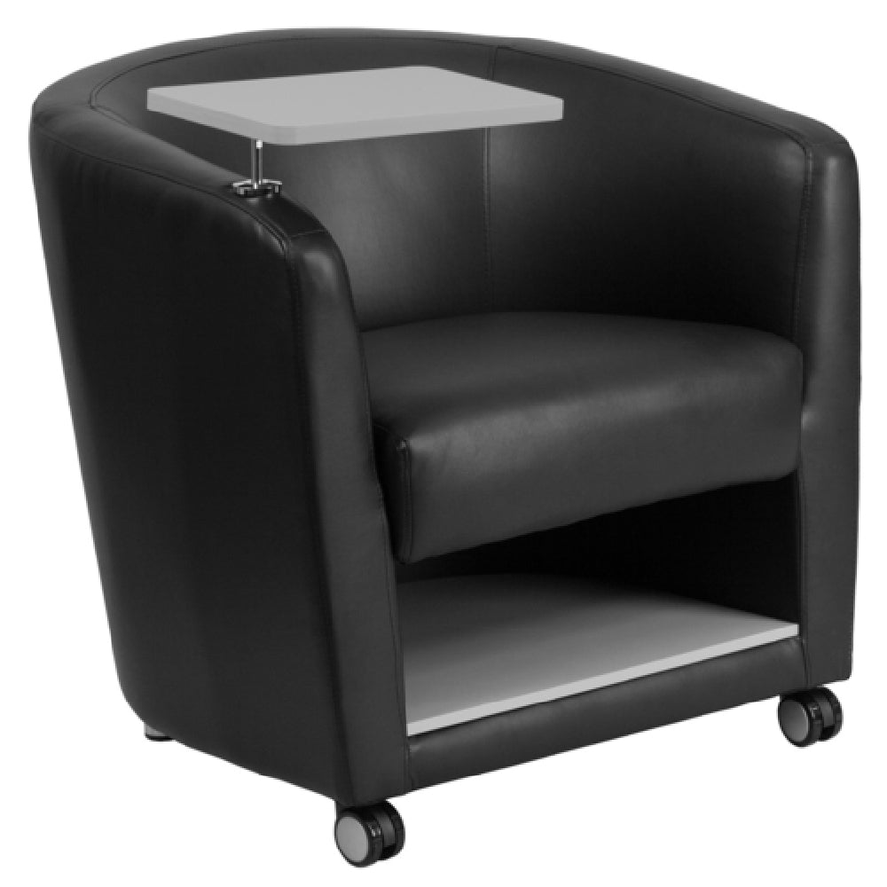 Flash Furniture BT-8220-BK-CS-GG Guest Chair Barrel Back LeatherSoft Upholstery