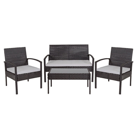 Flash Furniture JJ-S312-GG Outdoor Patio Set 4-piece (2) 22-1/2"W X 22"D X 30"H Chairs