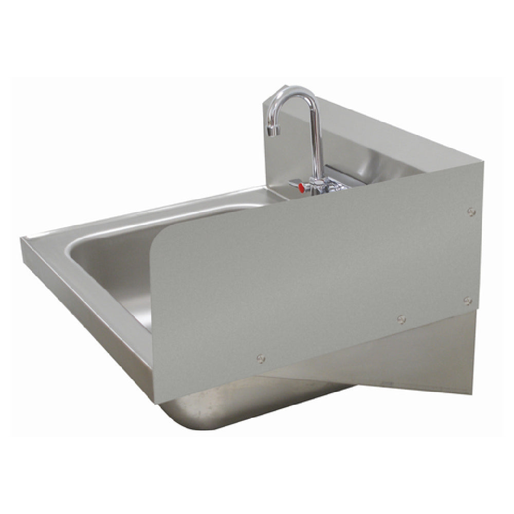 Advance Tabco 7-PS-27C Bolted Side Splash 7-3/4"H (installed Height) For Hand Sinks With 16" X 20" Bowl