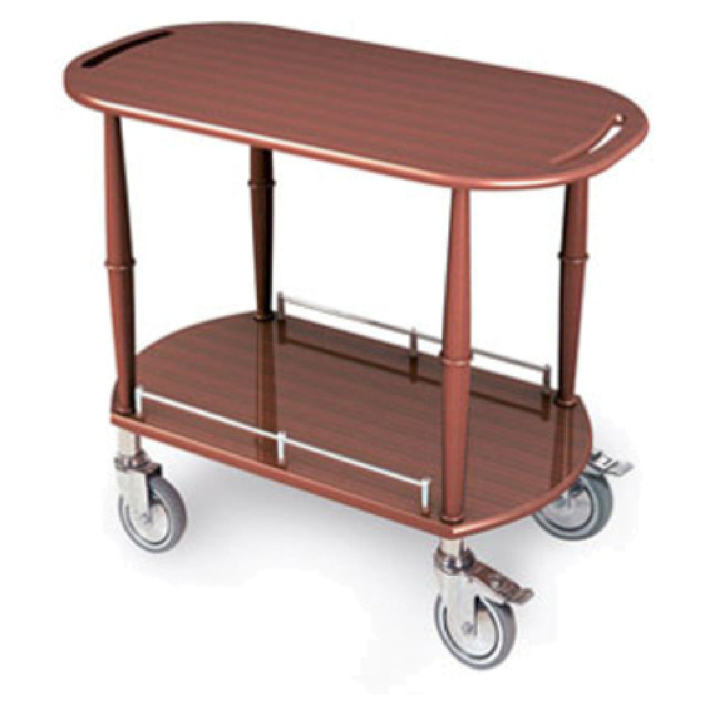 Lakeside 70524 Serving Cart-Spice 17-3/4"D X 35-1/2"W X 32-1/4"H Oval Shaped Top