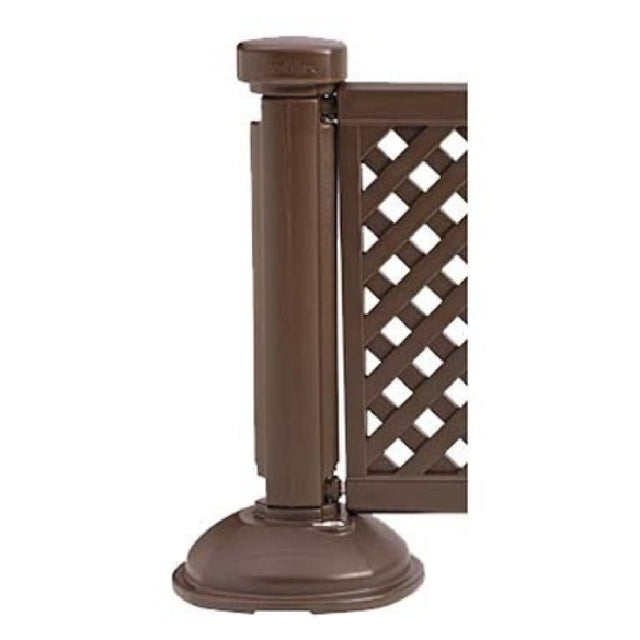 Grosfillex US960423 Fence Post & Base Interlocking Brown