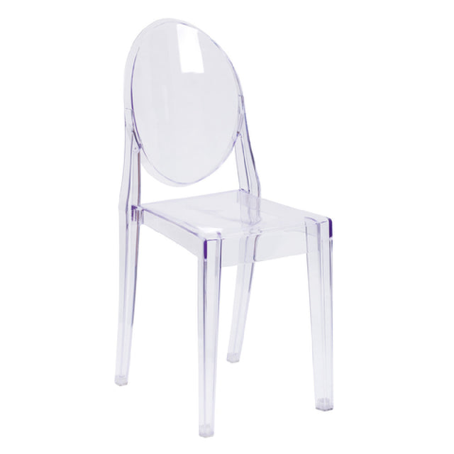 Flash Furniture FH-111-APC-CLR-GG Ghost Side Chair 400 Lb. Weight Capacity Plain Back