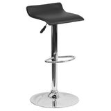 Flash Furniture DS-801-CONT-BK-GG Swivel Bar Stool Adjustable Height Contemporary Style