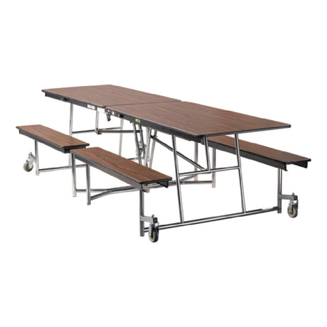 National Public Seating MTFB10 NPS® Mobile Cafeteria Table With Benches 30"W X 121"D X 29"H