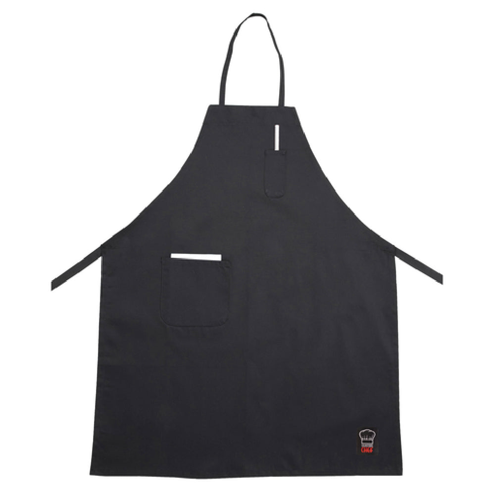 Winco BA-PBK Bib Apron 33" X 26" Full-length