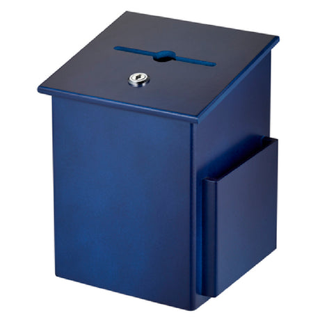 Alpine Industries ADI632-01-BLU Wood Suggestion Box 7-1/4" X 7-1/2" X 10"H Lock & Key